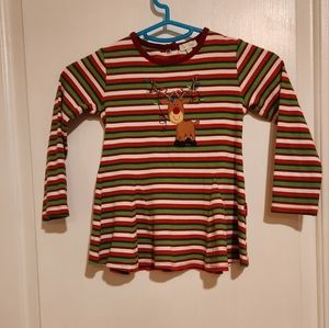 Girls size 6 stripped cutey Reindeer top for the holidays.   Quite festive vgc